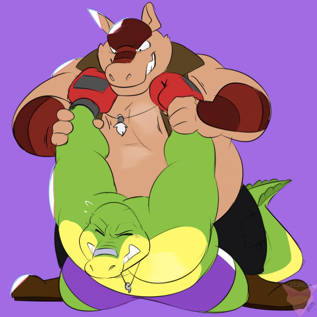 Well, the gator lost again!

Expect a lot of gameovers in BROK: THE BRAWL BAR, coming next week on consoles 😆

Art <a href="/RattyKai/">WattyFlei🐁⭐️ (COMMS OPEN)</a>