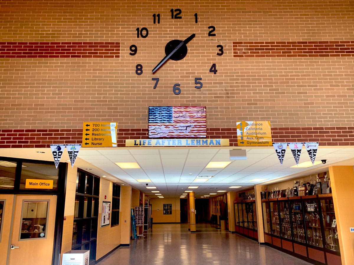 Big Shout Out to Mr. Major our Career Advisor for implementing this awesome idea! “Life After Lehman” where every senior will receive a custom pennant to hang in our lobby of their next steps after here! The commitments have started! Great stuff for amazing kids! #Knight_Vision4