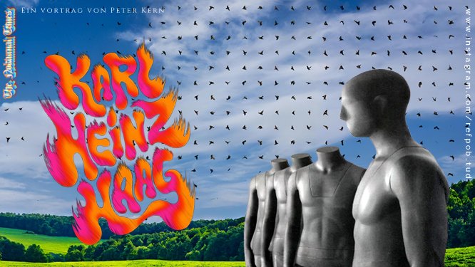 youtu.be/FfiZl3xQW8g
Haag "zielt auf eine Veränderung der Gesellschaft &amp; zeigt, wie sehr eine als wesenlos ausgegebene Natur Passform aufweist für eine Ökonomie, die diese Natur – sei es als äußere oder als  menschliche – als bloßen Rohstoff der Kapital­verwertung ausgibt."