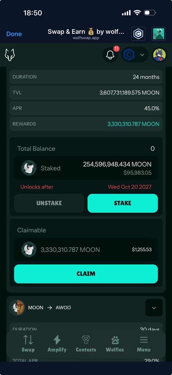 Another $95,000 locked in for 2years. 
There is conviction and then there is sharks conviction. 
We stand strong &amp; in it for the long run. 
To Valhalla! $Cro $Moon