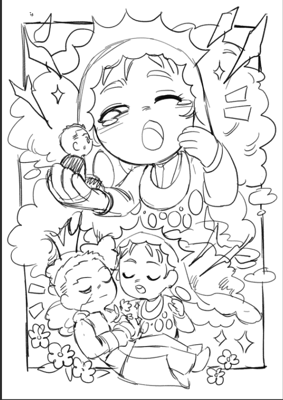 dummydumsuu's tweet image. these are some part of my uni project. One story but 5 artstyle