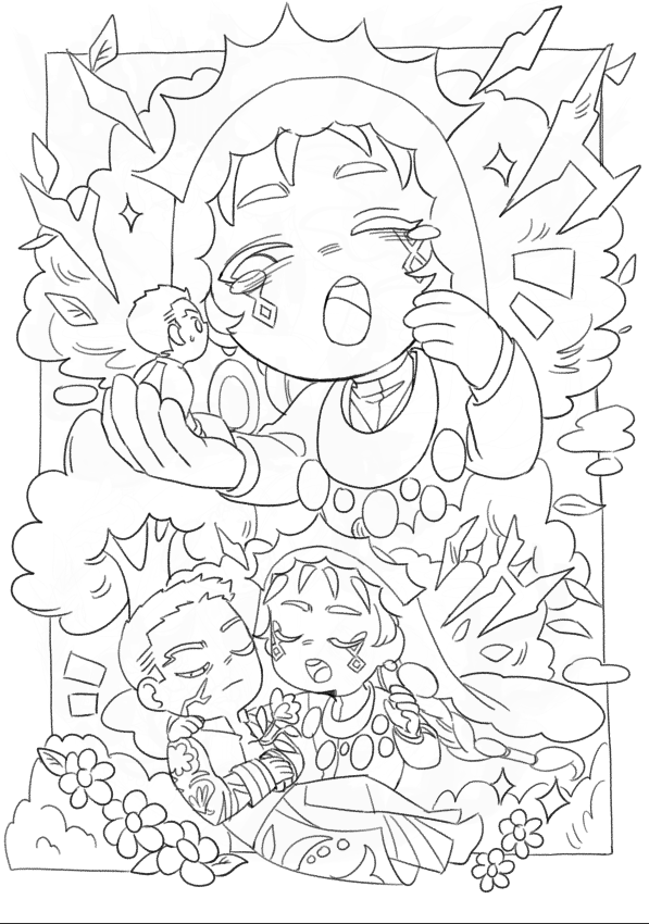 dummydumsuu's tweet image. these are some part of my uni project. One story but 5 artstyle