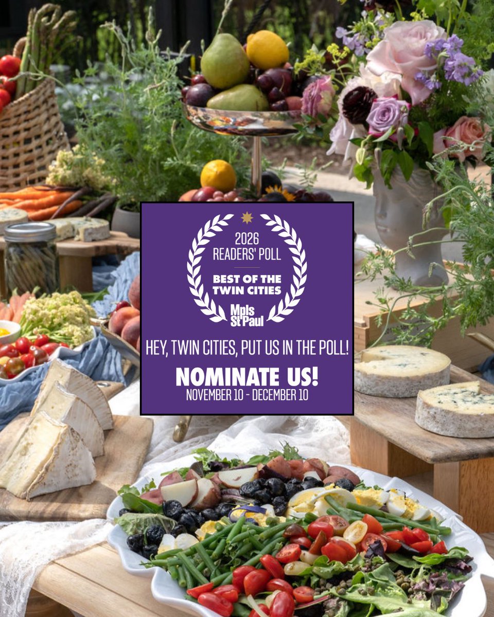We would be truly honored to be nominated for Best Caterer + our exclusive venue partners for Best Event Space in <a href="/mspmag/">Mpls.St.Paul Magazine</a>’s Best of the Twin Cities! Your support is invaluable to us. Please click the link to cast your vote in Weddings &amp; Events. ow.ly/9AUP50Xx4HJ
