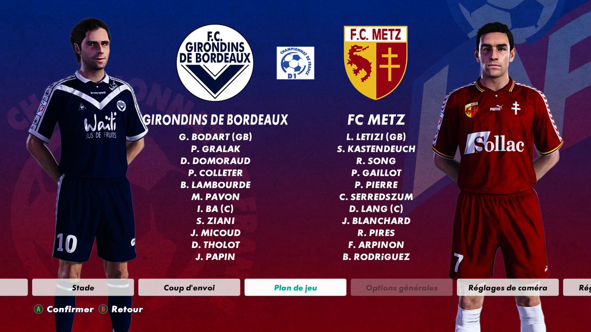 PESSimulation's tweet image. Next up in Ligue 1 ’96–97 🔵🟠
Bordeaux host Metz at Parc Lescure — both sides lost their opener and urgently need three points to steady the ship. A tense, high-stakes clash awaits. Stay with us.