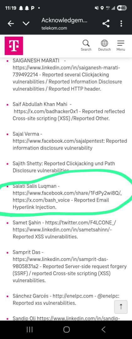 bash_voice's tweet image. Everywhere semo, everywhere beans 😂
Assignment wey I do to dodge paying 2k turned into a @DT_IR  Hall of Fame win , published as a Telekom Security Researcher enhancing their security.
False positive → rechecked → confirmed → boom, name entered.