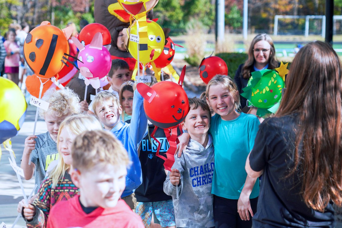 🎈Cutest parade ever! Our first graders learned about the history of the Macy's Thanksgiving Day Parade and crafted their own balloon floats! They celebrated by parading their creations around campus, brightening everyone's day! 🦃😊✨ #ccsKnights #HappyThanksgiving