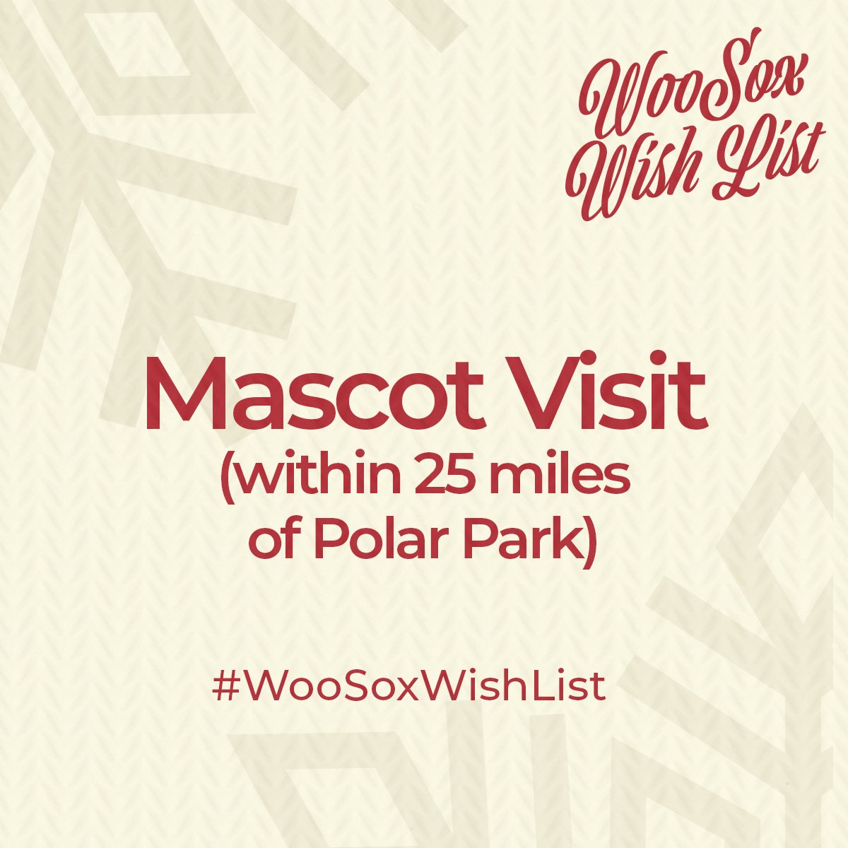 How would you like one of the WooSox mascots to visit you?! 🎁 #WooSoxWishList 

RT for a chance to win!