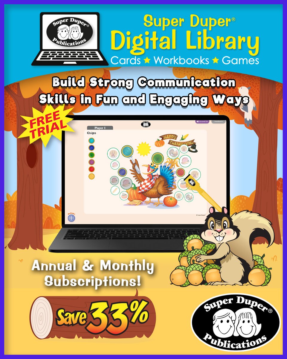 Check out the Super Duper Digital Library, featuring over 59,000 fun cards, workbooks and games! 📝Access free downloadable data sheets to make planning and recording progress a breeze! 🔗Tap bt.sdpubs.com/4gXZChL for your free 14-day trial!

#SpeechTherapy #DigitalLearning