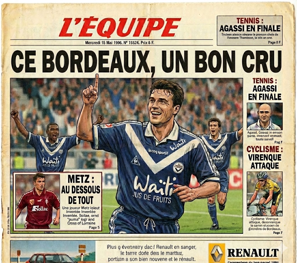 PESSimulation's tweet image. 🗞️ Press Review
 L’Équipe’s front page salutes Bordeaux’s reaction, highlighting the sharp display of the Girondins’ forwards after their 2–0 win.
A strong signal early in the season: the French elite are already setting the tone.