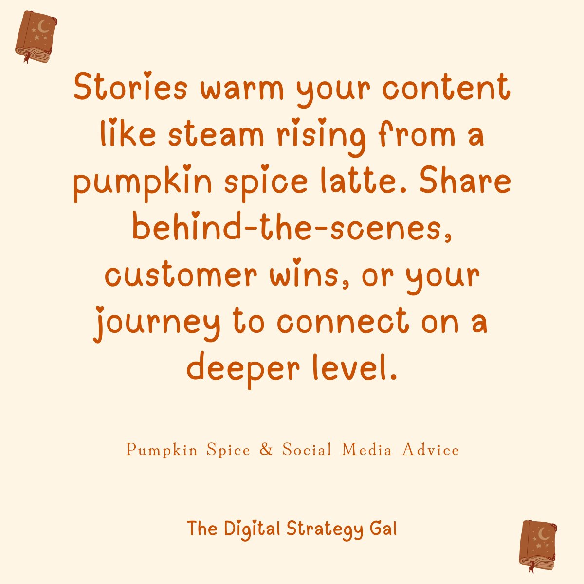 theDSGal's tweet photo. 🍂 Pumpkin spice has a recipe and so does social media success 🤩
#pumpkinspiceandstrategy #fallvibes #fallmarketing #contentcreation #staytopofmind #cozycontent #virtualassistantjourney #onlinepresence #digitalstrategygal #workhardbekind #thedigitalstrategygal #theDSGal https://t.co/JClsDvZ8u7