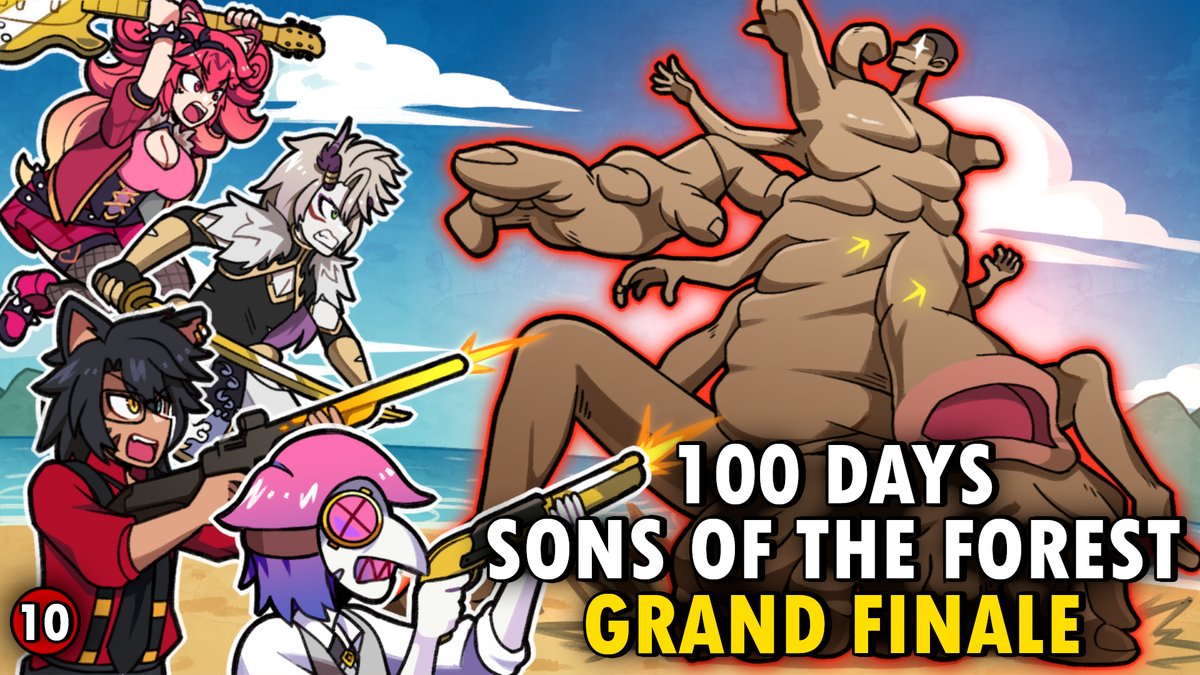 Lovelies! Today is the final Stream!
🎉THE GRAND FINALE🎉 of our Sons of the Forest 100 Days Series!
<a href="/Taiga_Chama/">Taiga Chama 🐈‍⬛🍷INVICTA</a> <a href="/LeizuShen/">LEIZU SHEN 🌩 雷主神</a> <a href="/LunariaAyaren/">Lunaria 💝 LUMINARA</a> and I have absolutely dominated this hell hole, but can we make it off this Island?... 

Find out at 3pm EST⏰! SEE YA THERE!