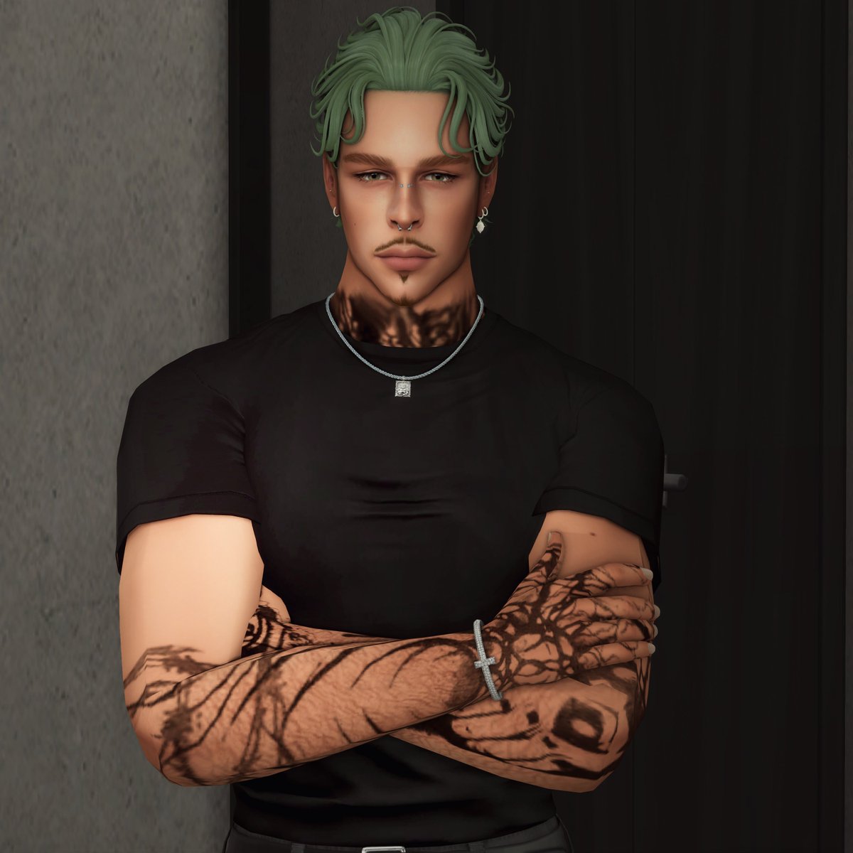 koiannasims's tweet image. ive been on rp so much lately so i havent introduced yall to luciano, hes a tattoo artist in my save