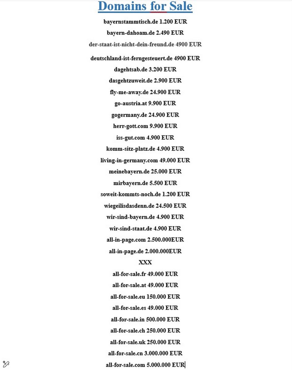 Die aktuelle Verkaufsliste ist da.
Bei Interesse gerne melden. 
Verhandlungssache.