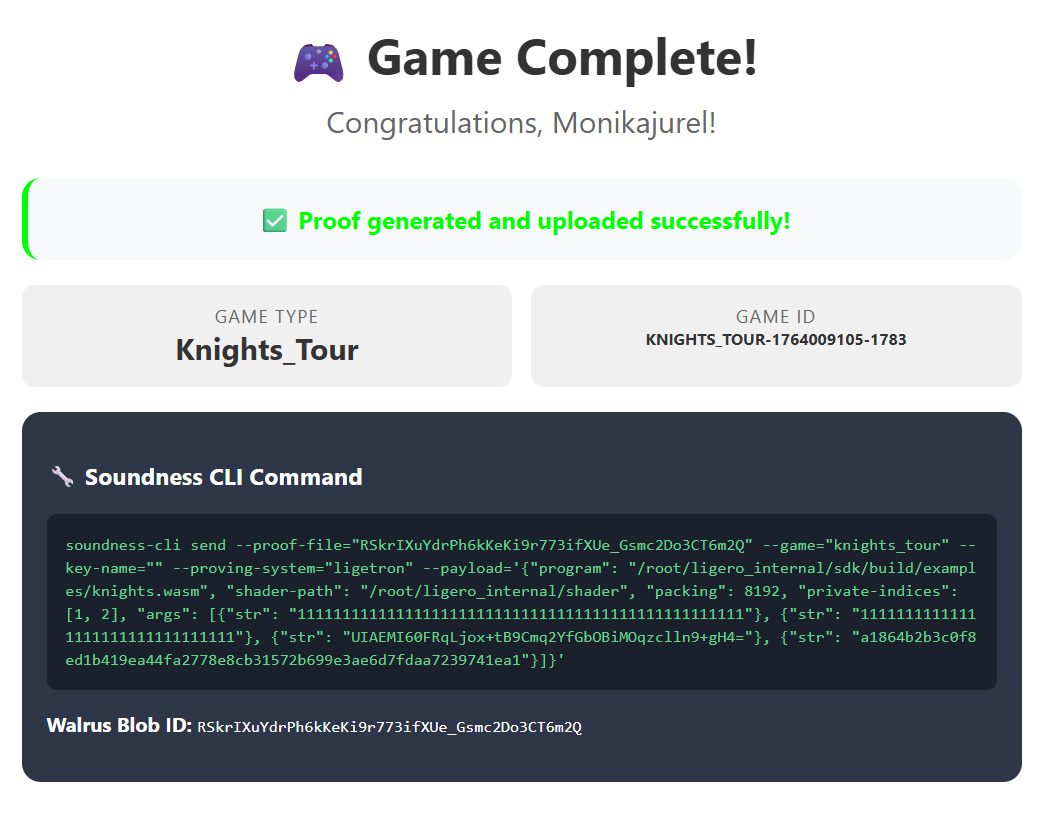 monikayadav1980's tweet photo. β proof_28 executed.
knightβs tour path mapped β verified β submitted. π
no backtracks. no misses. only logic.
powered through soundness-cli by Team Bloop βοΈπ
Thanks to @SoundnessLabs @TheHubKeeper @AWendy12947
#Proof28 #KnightsTour #TeamBloop #zk #Soundness https://t.co/xwCYxNxmuu