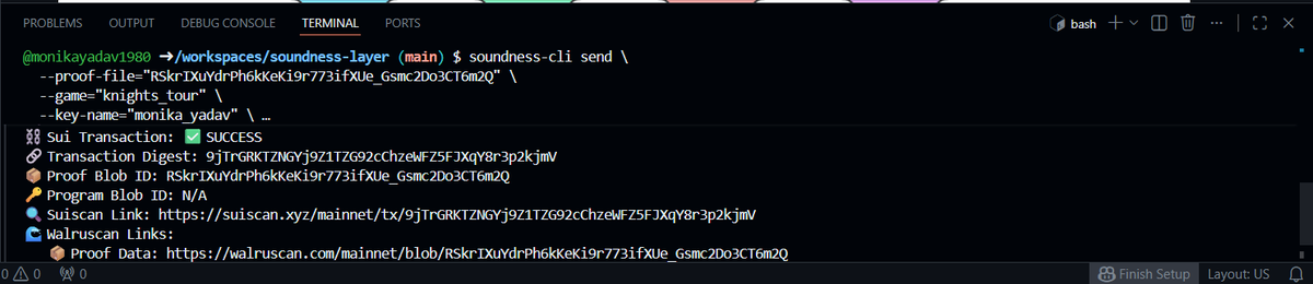 monikayadav1980's tweet photo. β proof_28 executed.
knightβs tour path mapped β verified β submitted. π
no backtracks. no misses. only logic.
powered through soundness-cli by Team Bloop βοΈπ
Thanks to @SoundnessLabs @TheHubKeeper @AWendy12947
#Proof28 #KnightsTour #TeamBloop #zk #Soundness https://t.co/xwCYxNxmuu