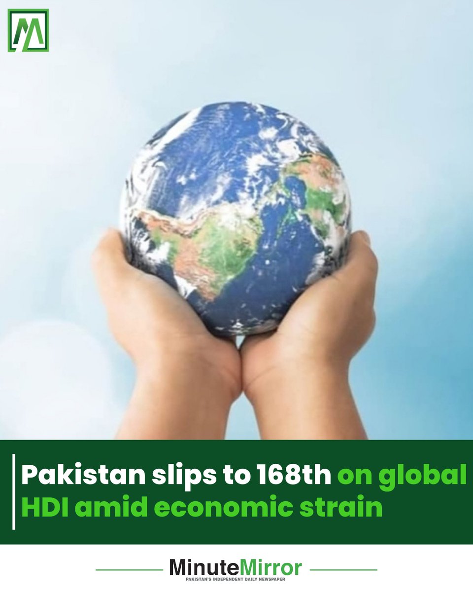 TheMinuteMirror's tweet image. Pakistan’s human development indicators have deteriorated further, with the government confirming in Parliament that the country has slipped to 168th out of 193 nations in the #UNDP Human Development Report 2025. This marks Pakistan’s lowest placement in recent years and reflects…