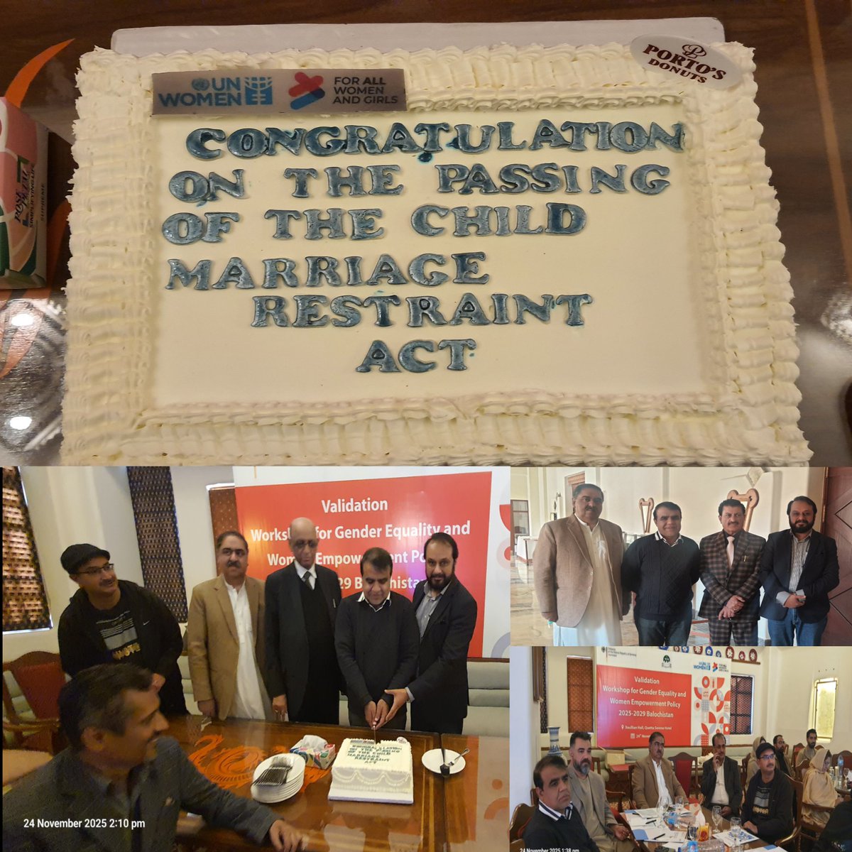 BehramLehri's tweet image. A brief cake cutting ceremony was held in Quetta today to celebrate the passing of the Child Marriage Prohibition Bill by the Balochistan Assembly, a meaningful milestone for protecting children’s rights.
#16DaysOfActivism 
#EndChildMarriage 
@unwomen_pak
