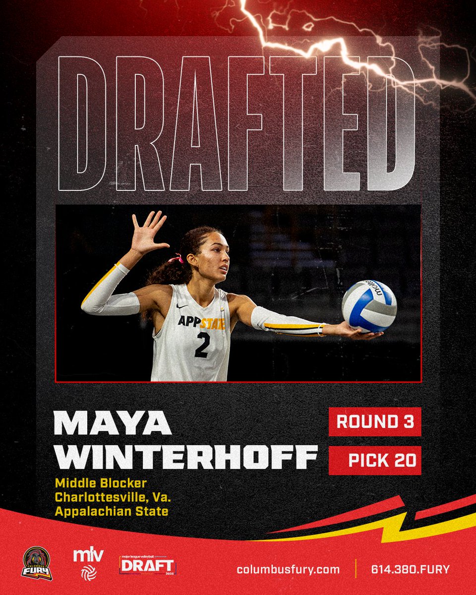 ColumbusFury's tweet image. Welcome to Columbus, Maya!

With the 20th overall pick, we have selected Maya Winterhoff from @AppStateVB!

#MLVDraft #WEAREFURY