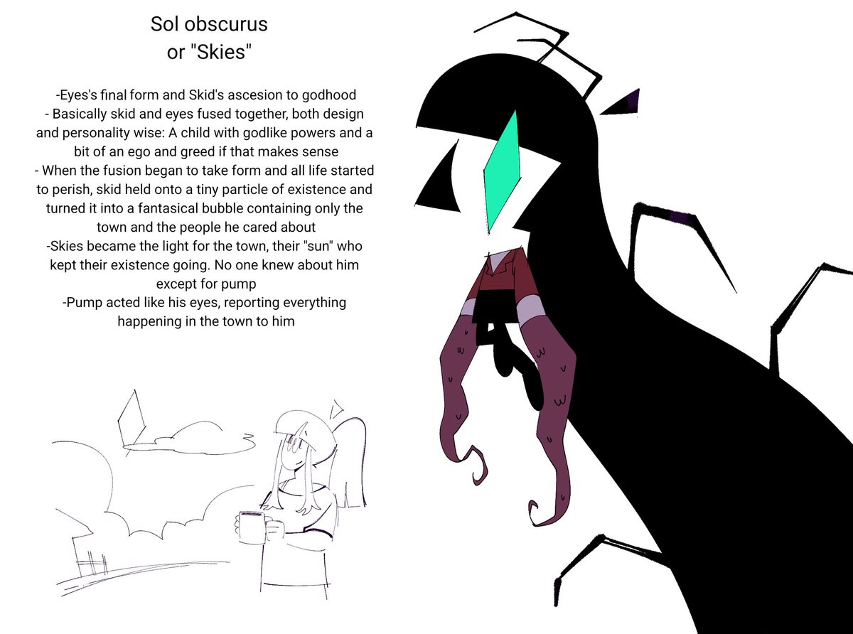 Dlsintegrating's tweet image. Was thinking about SM 10 too much I turned skid into a god
Anyways this is like an aftermath au I've been working on for a while,, have fun I'll post more info later
#spookymonth