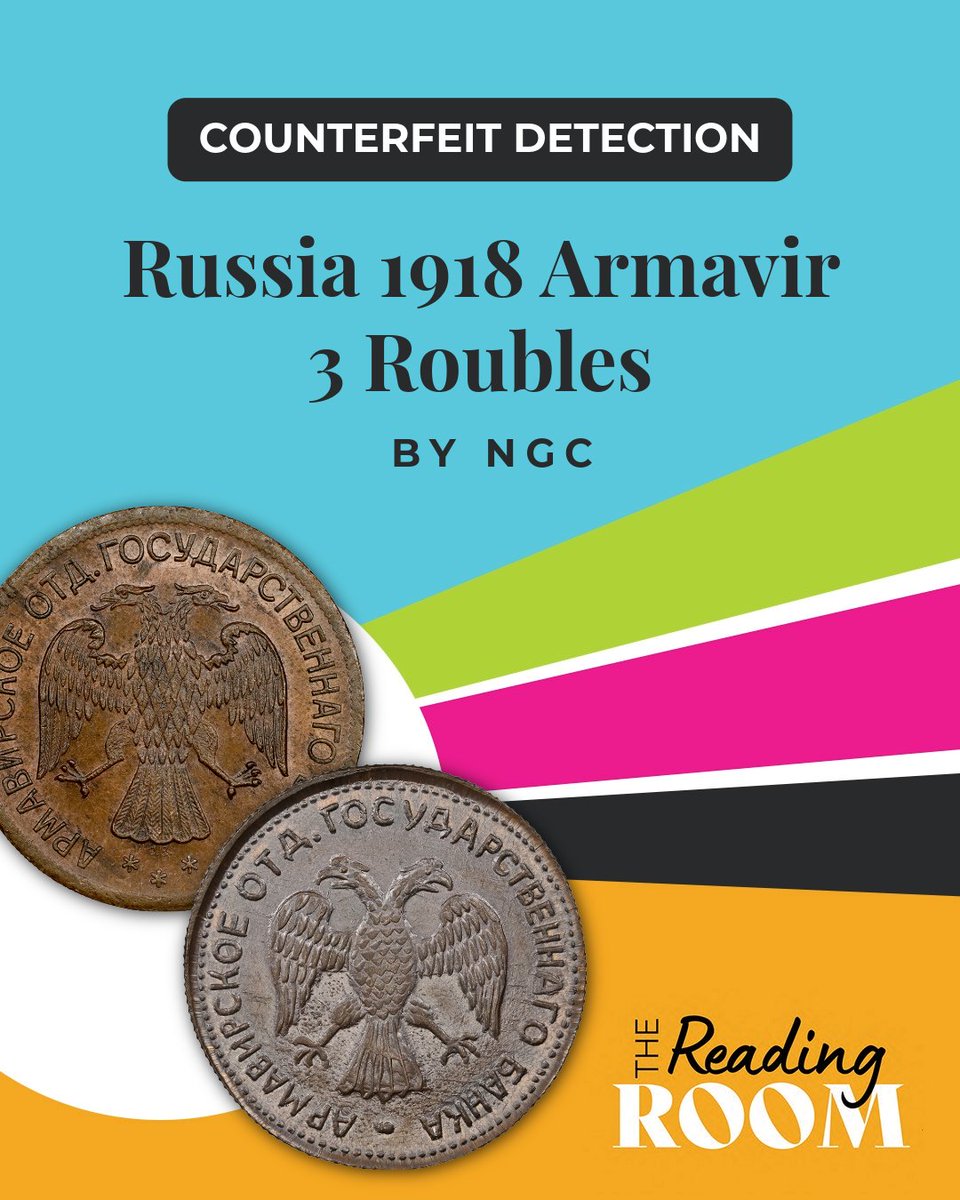 ANACoins's tweet photo. Could you spot the red flags? 🕵️♂️ @NGCcoin experts break down the subtle tells behind this counterfeit 1918 Armavir 3 Roubles.
Read more (or listen on the go): https://t.co/O4sazELQYv
#CounterfeitDetection #CoinCollecting #Numismatics https://t.co/yRsfN6mTme