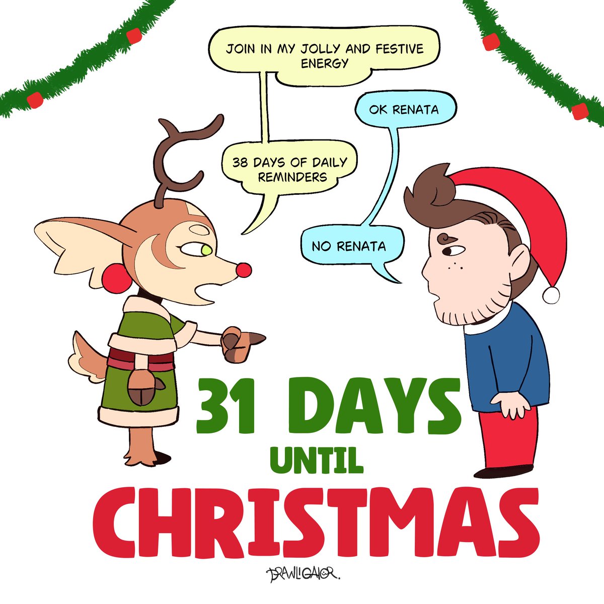 drawligator's tweet image. 🦌👉🏼🎅