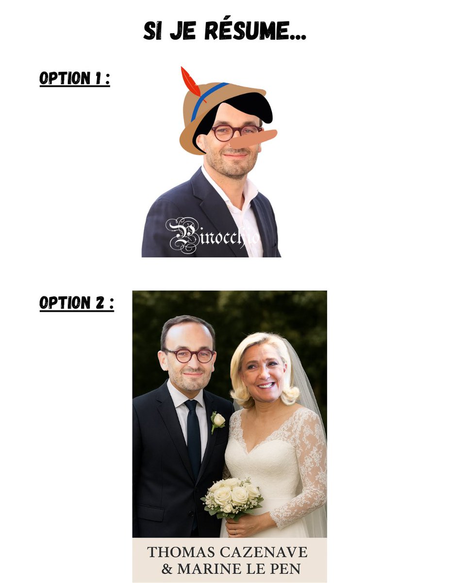 L’ex-ministre macroniste du déficit colossal nous prendrait-il pour des neuneus ? 
Il paie un sondage pour pousser N. Delattre à se ranger derrière lui, en manipulant les chiffres… ou en rêvant d’un accord avec l’extrême droite ? 
Suite au prochain épisode 🤡