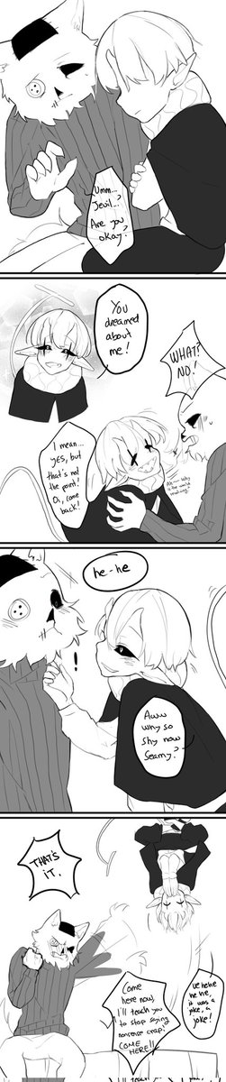 chan_freak's tweet photo. I also remember reading this Seavil comic on Deviantart during the Chapter 1 deltarune fandom era

#DELTARUNE #Seamvil #Seavil #Jeam https://t.co/mE0lTD3eOA