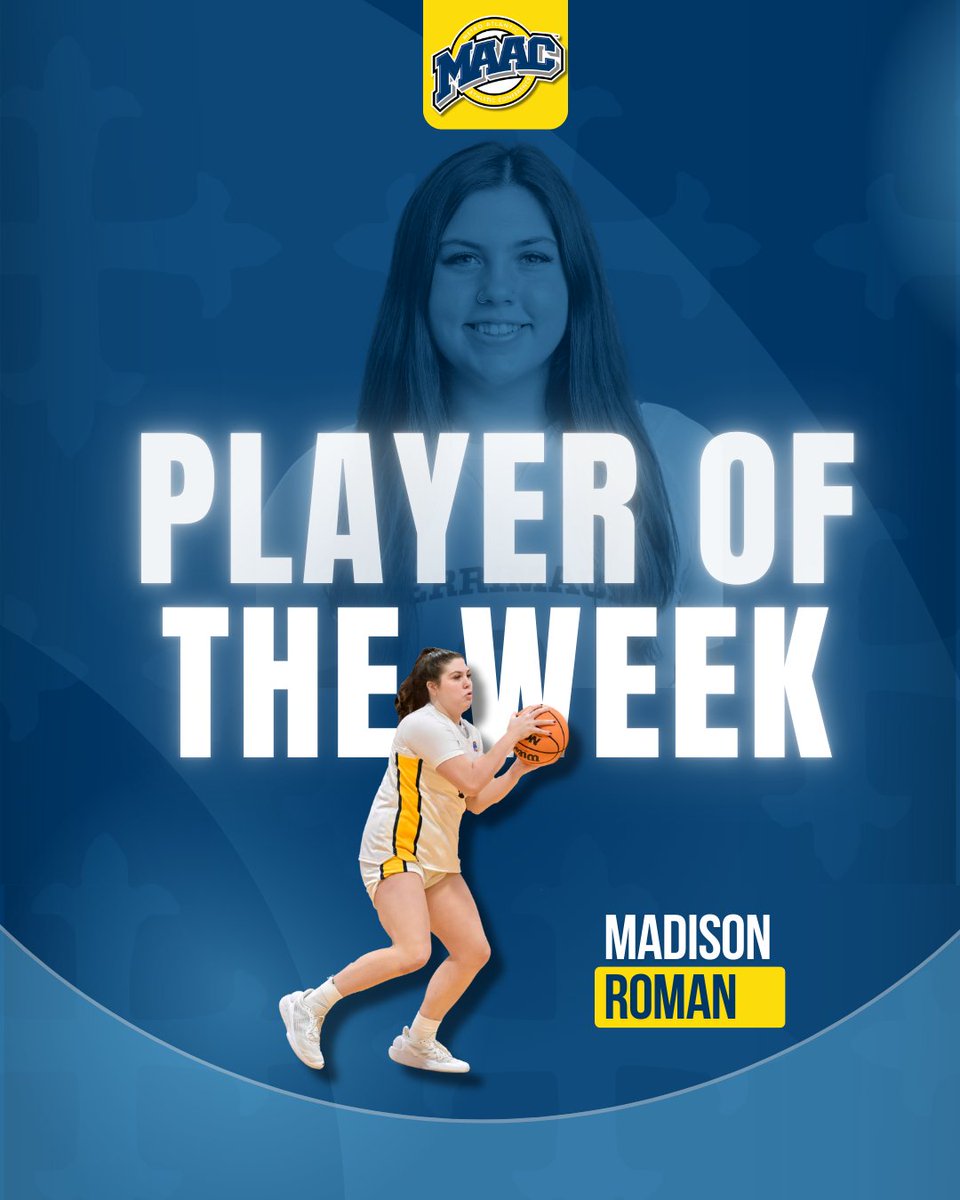 BOW DOWN TO THE ROMAN EMPIRE!!

Madison Roman takes home Player of the Week hardware coming off a scalding hot performance against Bryant!!!

26 pts, 10 rebounds, 3 assists, 1 block

#GoMack // #RollMack