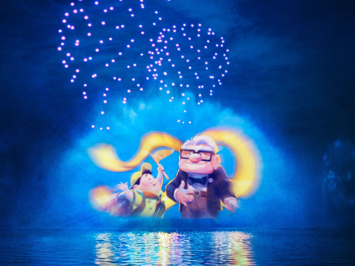 DLPReport's tweet image. 🎆 New scenes from “Cascade of Lights”,  the new 16-min Adventure Bay Nightime show. It’ll feature a new theme song “We Can Be Heroes”.