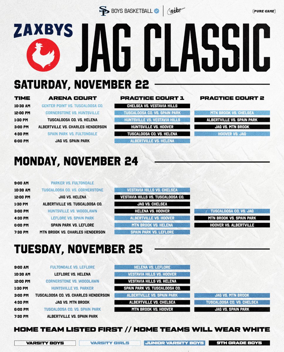 ➡️ Come support the Lady Panthers as we continue in the Zaxby’s Spain Park Thanksgiving Classic