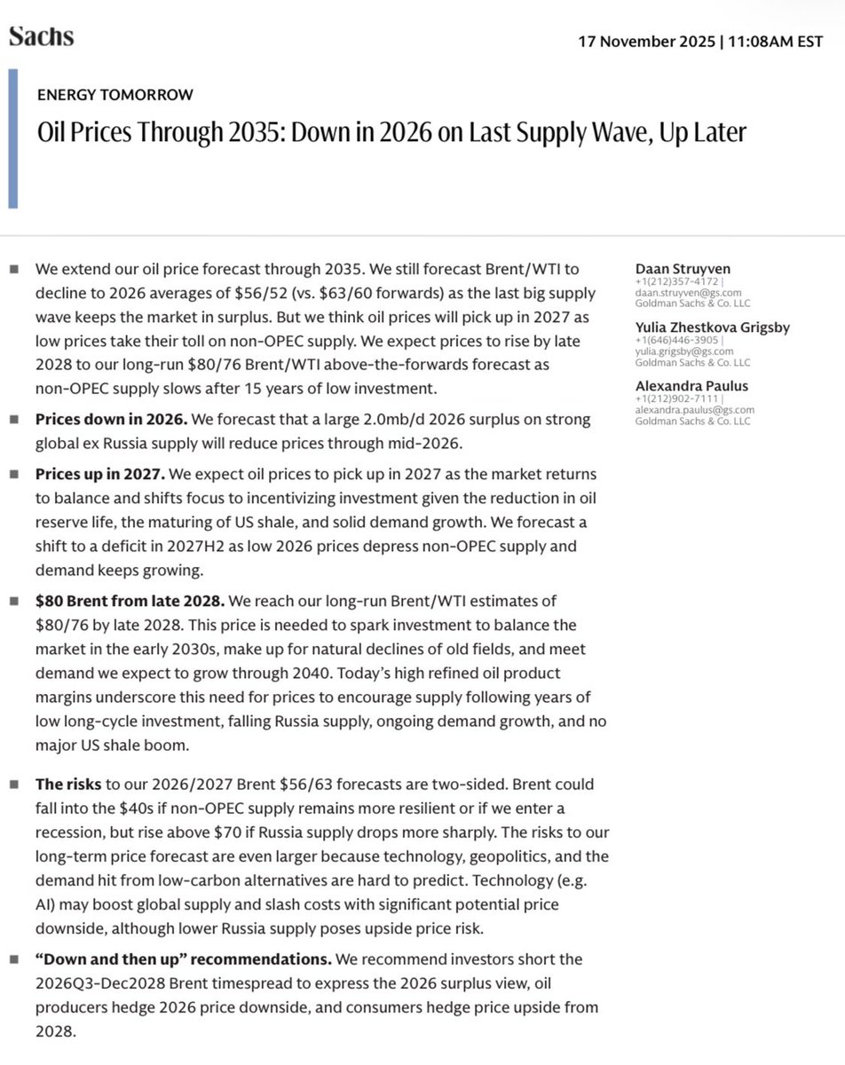 GoldForecast's tweet image. Goldman Sachs $40 oil.
JP Morgan $30 oil.
Wanna bet against them? 🤔
