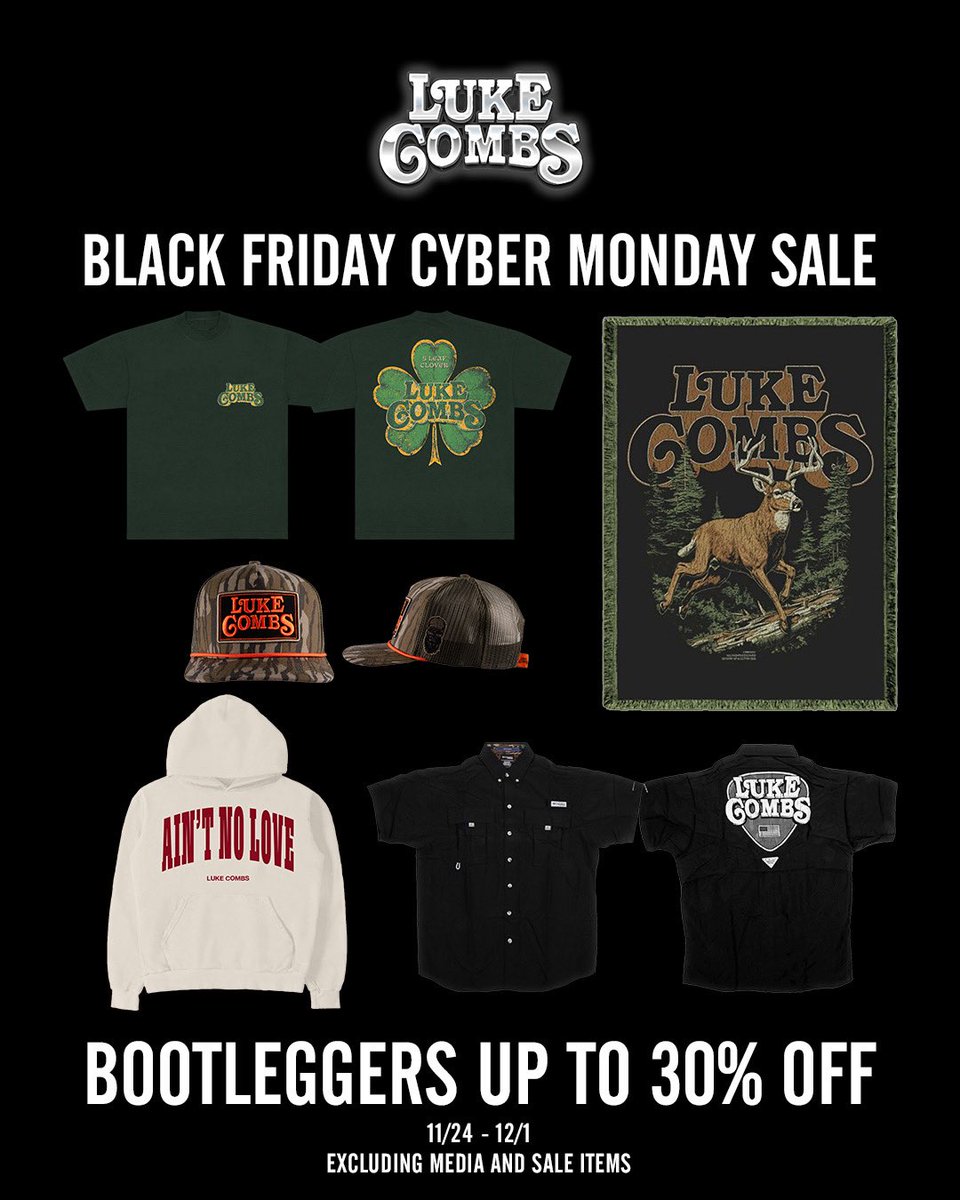 lukecombs_hq's tweet image. Black Friday specials begin now on shop.lukecombs.com! @lukecombs