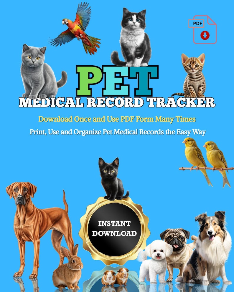 JdBooksforall's tweet image. Just launched: 
🐾 PET MEDICAL RECORD TRACKER 📋
Keep all your pet&apos;s medical history organized in ONE professional, printable page.
etsy.com/listing/441056…