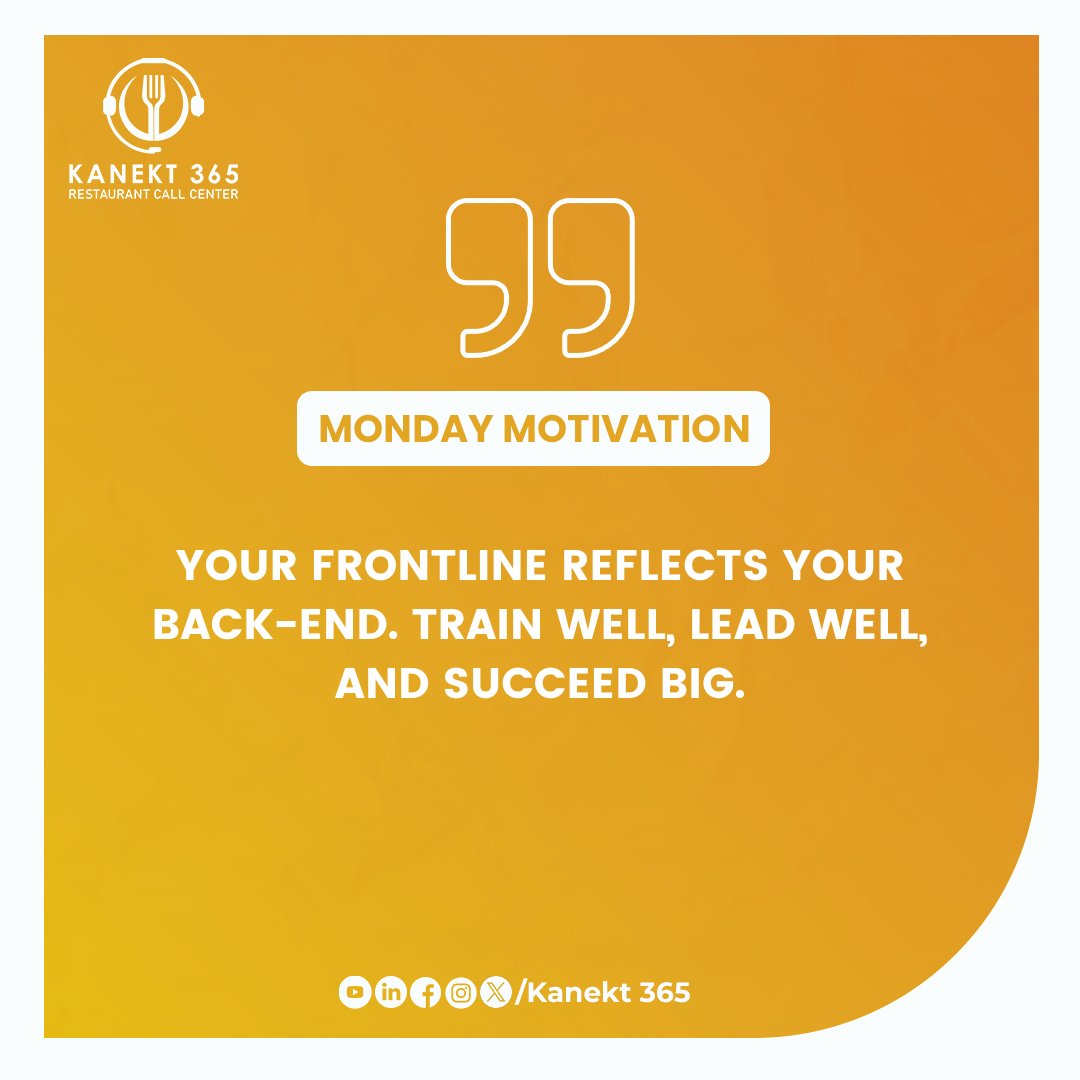 kanekt365's tweet image. Great service begins behind the scenes 🔧✨

🚀 Kickstart your week with inspiration. Learn more about our journey at kanekt365.com.

#TrainForSuccess #MondayMotivation #CallCenter #QSR