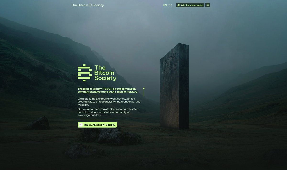 🚨 BREAKING ledger co-founder @EricLarch just announced The Bitcoin Society,  the first traded bitcoin treasury company in europe. TBSO acquired 98% of  the 100 year-old real estate Tayninh (Euronext: TAYN) and have