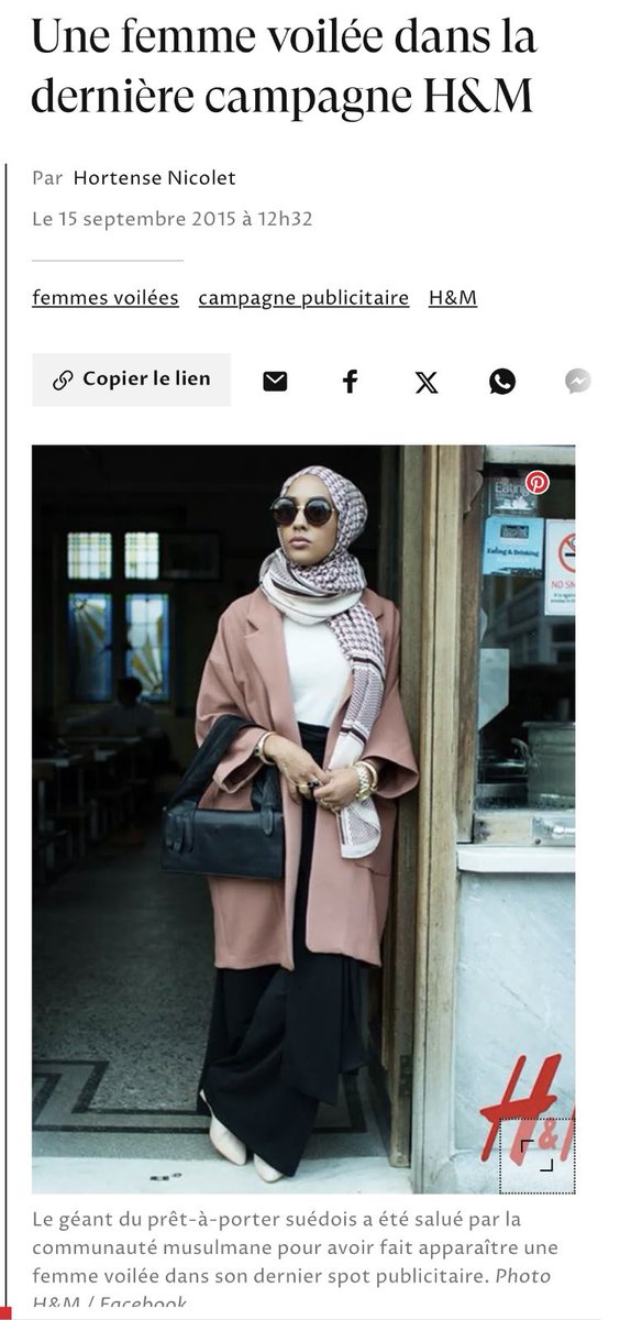 HendaAyari5's tweet image. Aujourd’hui une employée voilée de H&amp;amp;M a voulu imposer sa loi, mais ça ne passe pas avec moi !
J’ai vécu une scène hallucinante chez H&amp;amp;M à La Défense. Je voulais essayer une chemise, j’avais déjà testé plusieurs vêtements dans une cabine, en sortant, je suis tombée sur une…