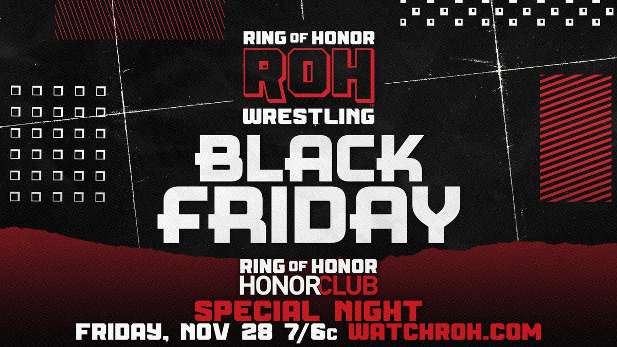 ringofhonor's tweet image. ICYMI: TONIGHT on the official #ROH YouTube channel, catch last week’s episode of ROH TV at 7/6c!

Then, don’t miss a special Black Friday episode this Friday on Honor Club, 7/6c!