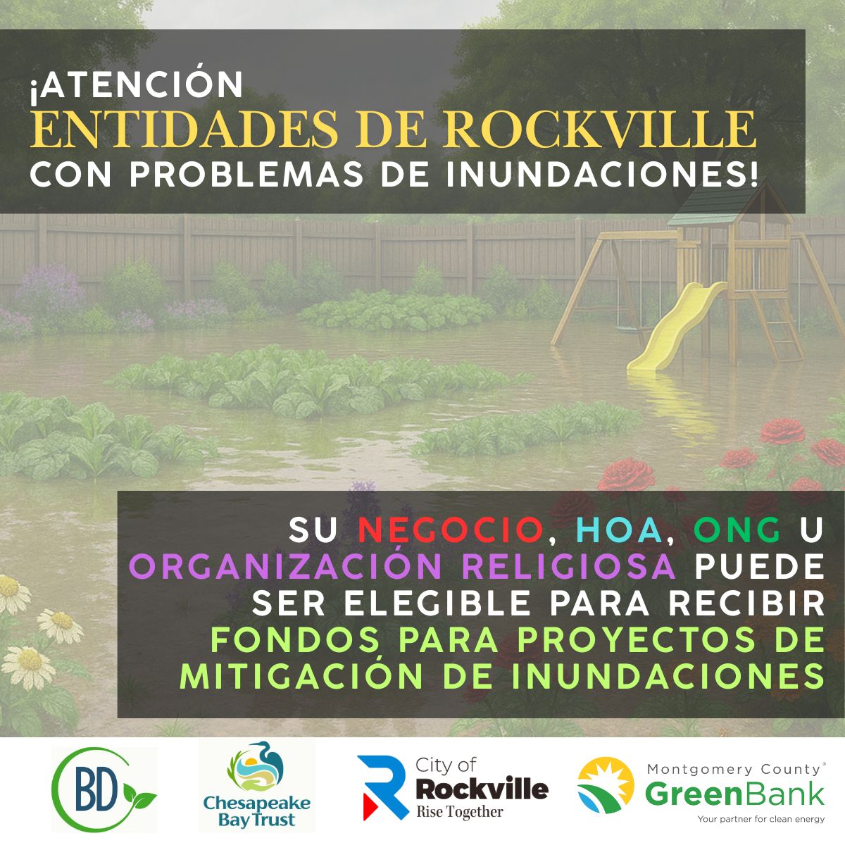 bd_environment_'s tweet photo. ⚠️ ATTENTION ROCKVILLE ENTITIES ! We are working with the @baytrust  , @Rockville411  and @MCGreenBank  find eligible entities to receive #free assistance to find funding (grants) for #floodrelief    projects. For more information, please e-mail CONTACT@BDENVIRONMENTAL.COM https://t.co/KP855vKznz