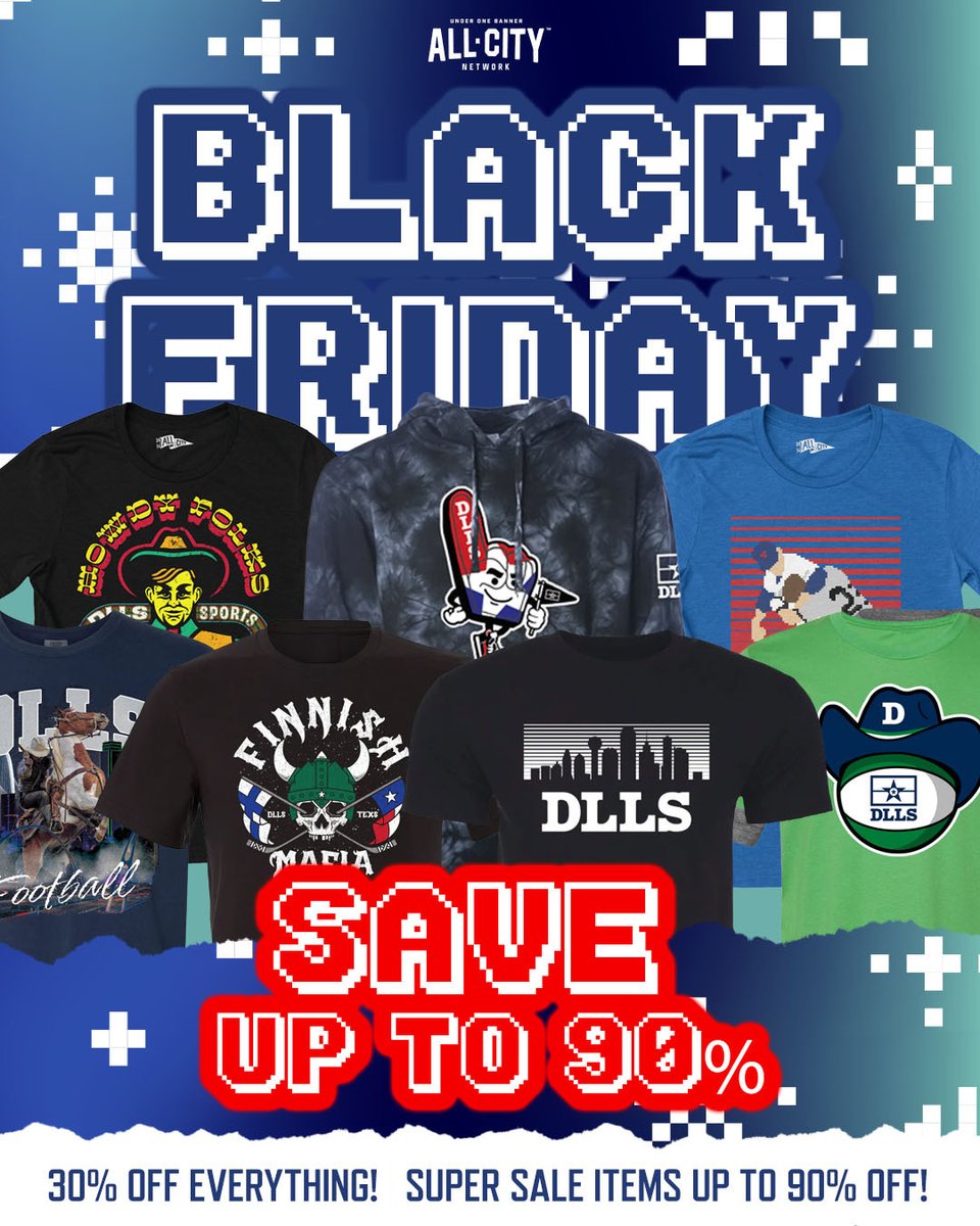 Our best deal of the year!!!! 

30% off everything and select items up to 90% off -- running until Cyber Monday 👀

SHOP: store.allcitynetwork.com/collections/dl…