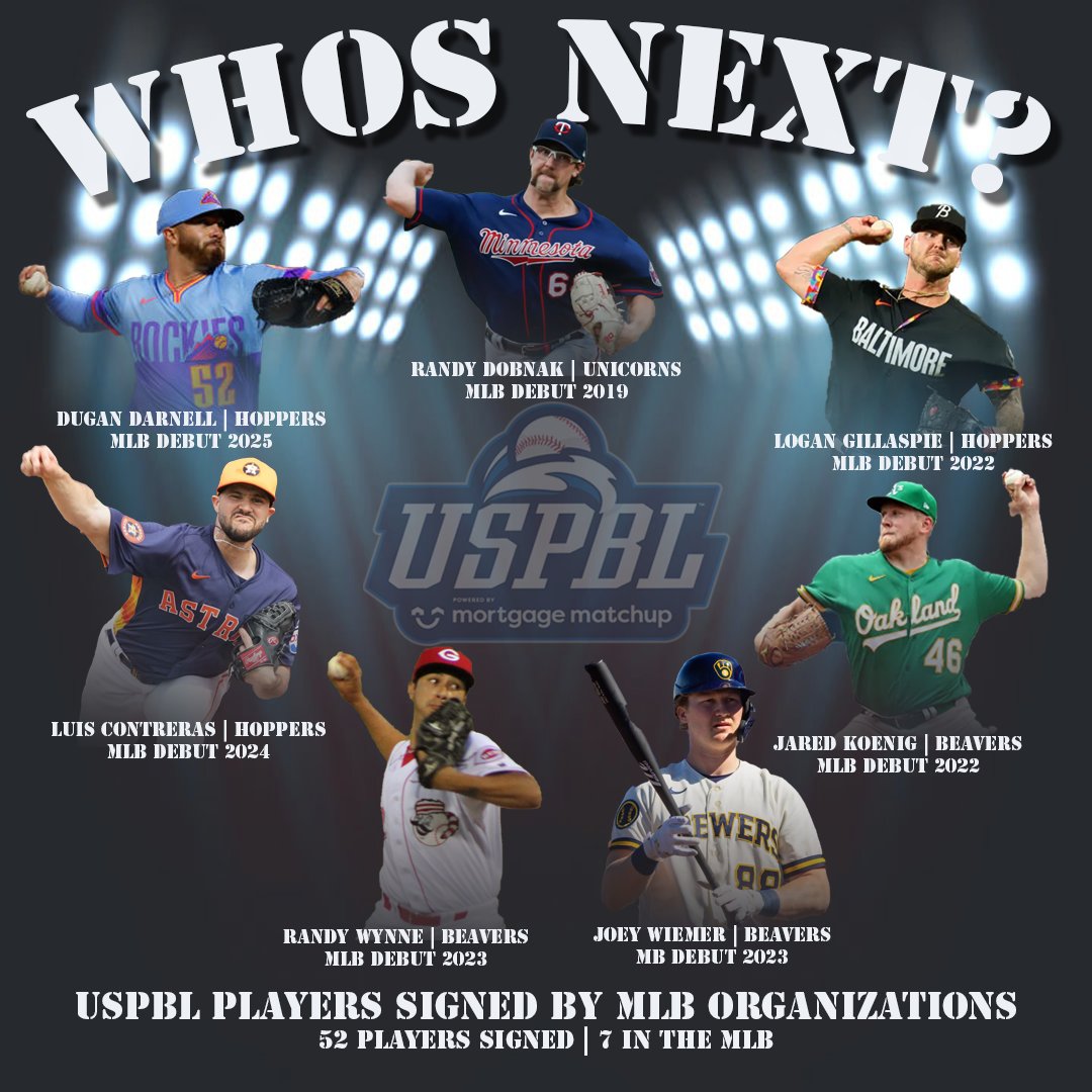 USPBLdevelop's tweet image. #WhosNext isn&apos;t just a slogan-it&apos;s our mission and a recommitment to the structure that made the USPBL successful. We identify overlooked players; develop them through culture, expertise, and the latest tech. This isn&apos;t another independent baseball league; it&apos;s a real opportunity