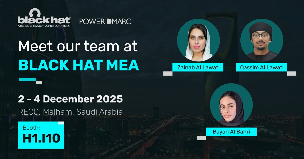 powerdmarc's tweet image. We are jet, set and ready to exhibit at Black Hat MEA Saudi Arabia! Meet our team of experts for a cup of coffee at booth H1.I10 - don’t miss it! 🔐
@Blackhatmea 
#blackhatmea #saudi #riyadh #exhibition #dmarc #powerdmarc