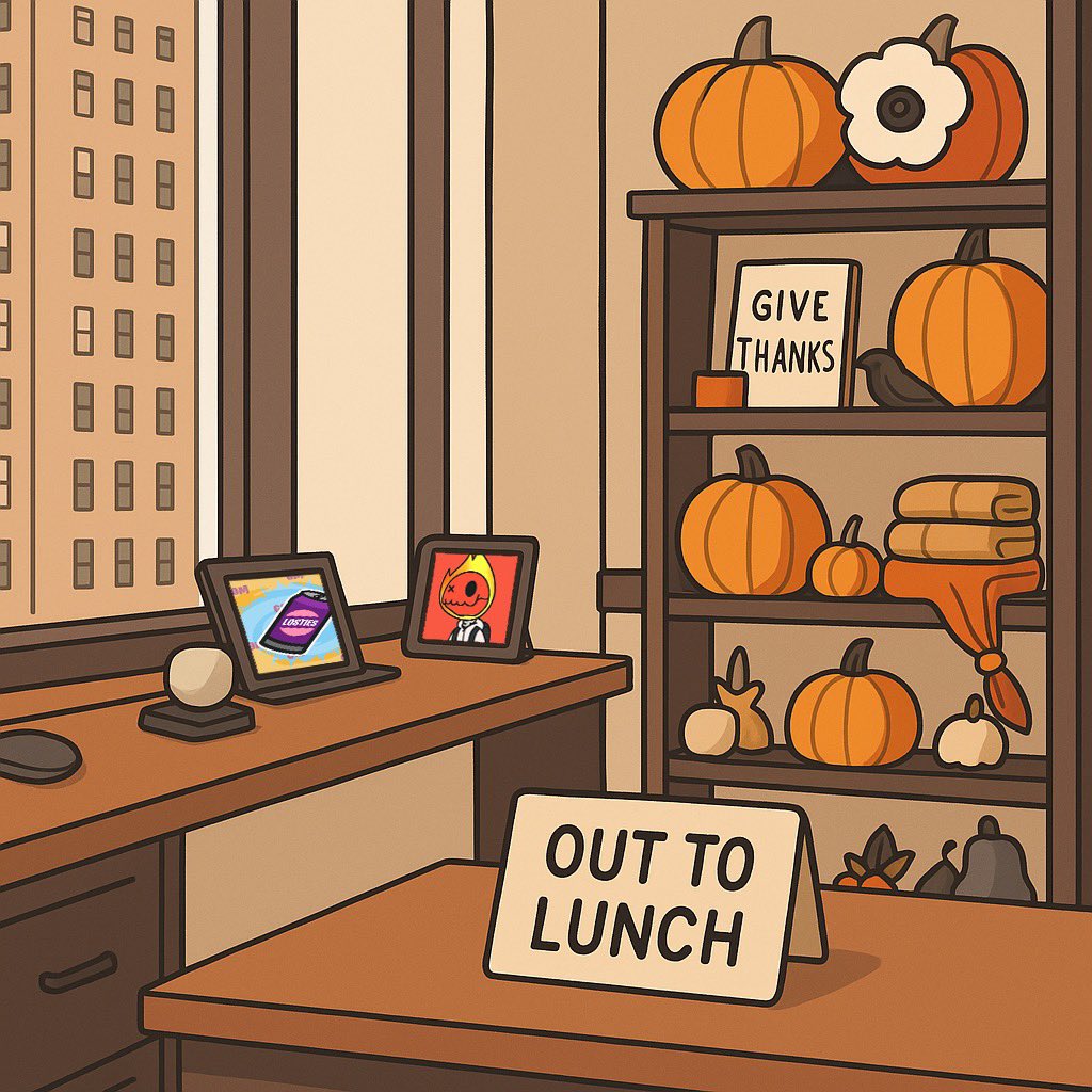 out to lunch will be festive this week

with thanksgiving around the corner,
food preparation will be in full swing

we are excited for our special guest
and you’ll want to be present for it

set your reminders below for 6 pm est