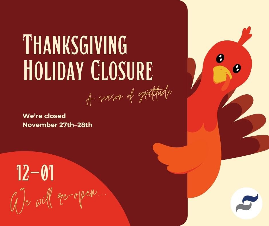 RetireSWMFL's tweet photo. Our office will be closed Thursday, November 27th and Friday, November 28th in observance of the Thanksgiving holiday. We will reopen on Monday, December 1st.
Warmest wishes.
#retirewithsterling #sterlingwealthmanagement #SWMFL #Thanksgiving #thankyouforyoursupport https://t.co/XJ8hMPuDUD
