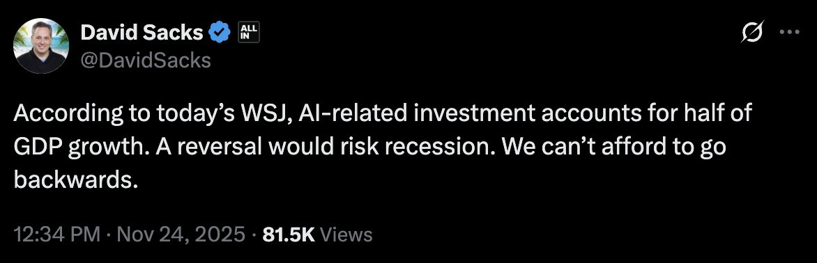 DylanLTanner's tweet image. We have to, though, if we want to &quot;win&quot; over the long term. That&apos;s the paradox.

We&apos;re in this mess because of circular financing, AGI hype, and a focus on big, closed-source resource hogs. More overinvestment just leads to a harder landing down the road.

Best way out would be…