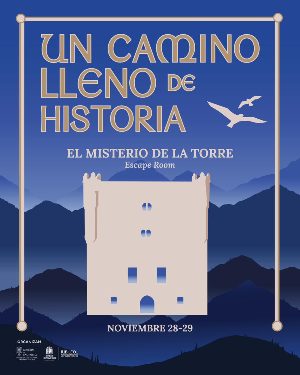CLebaniego's tweet image. 🔍 28–29 nov | Potes
Escape room “El misterio de la torre” en la Torre del Infantado.
Viernes: 17:00 / 18:30
Sábado: 18:30 / 20:00 (solo adultos)
+12 años
🔍 Nov 28–29 | Potes
“The Mystery of the Tower” escape room.
#CaminoLebaniego