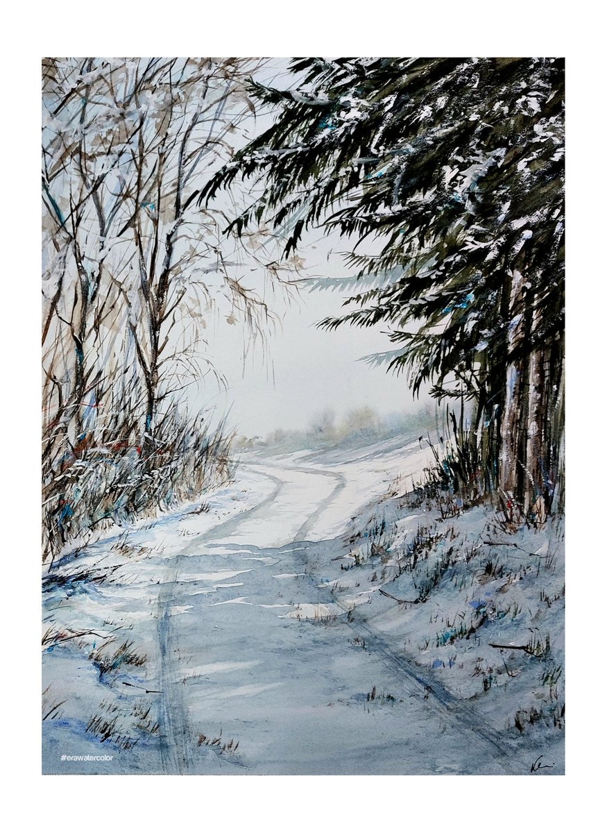 kocsi_erika's tweet image. The first snow.
My #watercolor #painting. #art #winter #snow #nature #white #landscapeart
