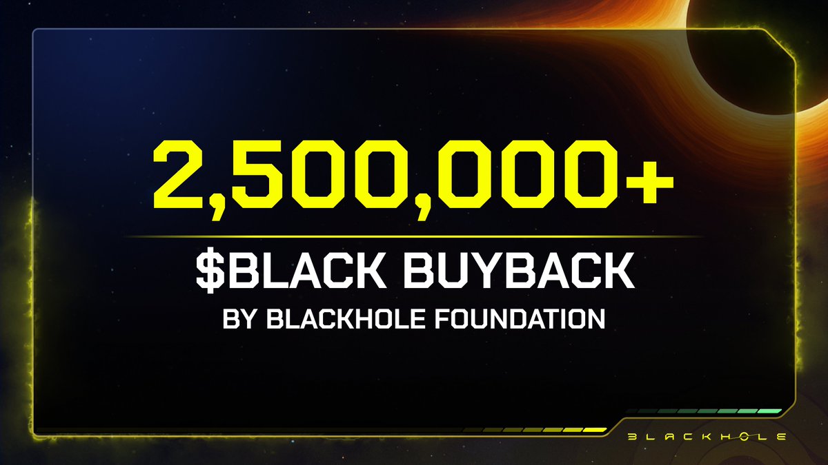 BlackholeDex's tweet image. The Blackhole Foundation completed a 2.58M+ (~$132,000) $BLACK buyback this epoch

These funds will be used to support ecosystem initiatives in the future 🕳️