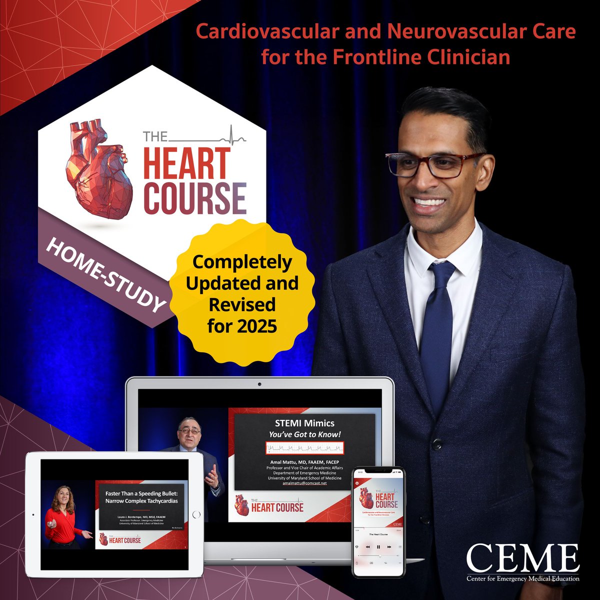 CCME_Online's tweet image. Be empowered &amp;amp; equipped to handle most any type of cardiovascular emergency with The Heart Course self‑study program. 🫀

💻courses.ccme.org/course/thehear…

Learn &amp;amp; apply emerging data, new guidelines, &amp;amp; optimal treatment strategies for the management of cardiac and vascular emergencies.