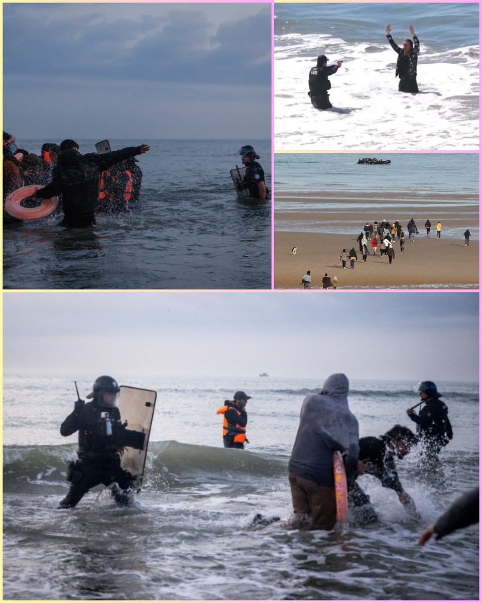 So Police in France claim they can not enter the water and stop the boats!!! But seems they are happy to enter the water to stop the Brits stopping the boats...….