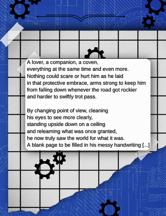 Contributor Spotlight ⚙️

Meet Lux / imlogorroicaaf, one of our Writers! You sure will be entertained by Lux's amazing work here!

Find Lux / imlogorroicaaf in socials as:
Twitter: <a href="/imlogorroicaaf/">lux🍉|| Comms open!</a>
Tumblr: yellowpaintbrush
AO3: talkativeundertaker